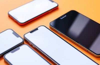 iPhone sur fond coloré, compatible iOS 26