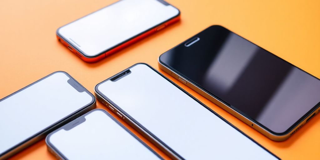 iPhone sur fond coloré, compatible iOS 26