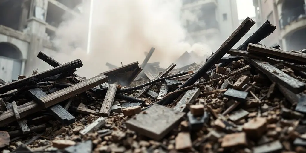 Deux pompiers sous des décombres