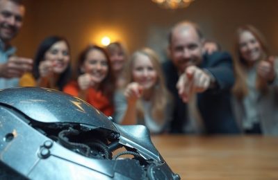 Robot de l'IA en panne, les gens rient
