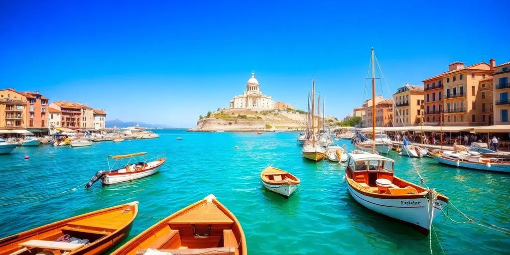 Vieux-Port de Marseille avec Notre-Dame de la Garde