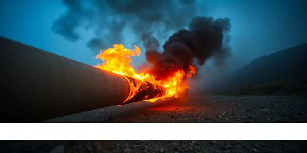 Pipeline endommagé, flammes, Bouches-du-Rhône