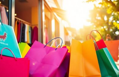 Sacs de shopping colorés sous le soleil d'été.