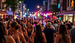 Foule joyeuse dansant lors de la Fête de la Musique