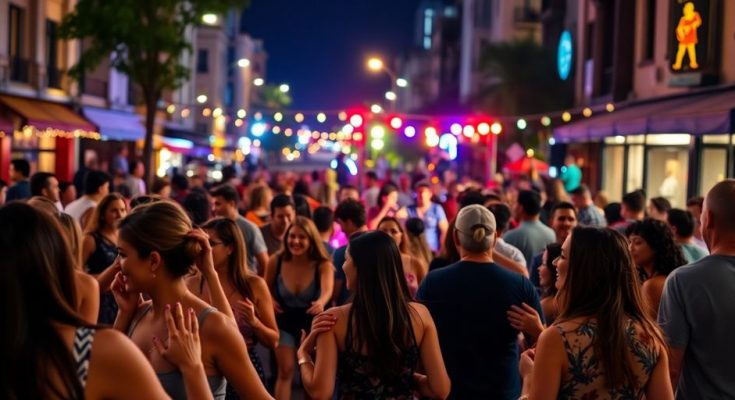 Foule joyeuse dansant lors de la Fête de la Musique