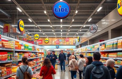 Magasin Lidl avec des produits à prix réduits