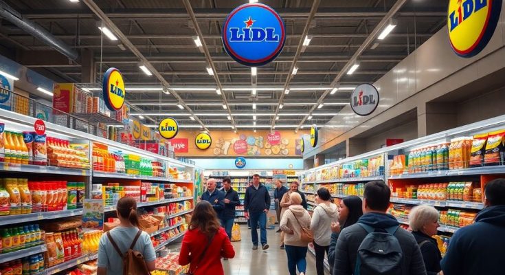 Magasin Lidl avec des produits à prix réduits