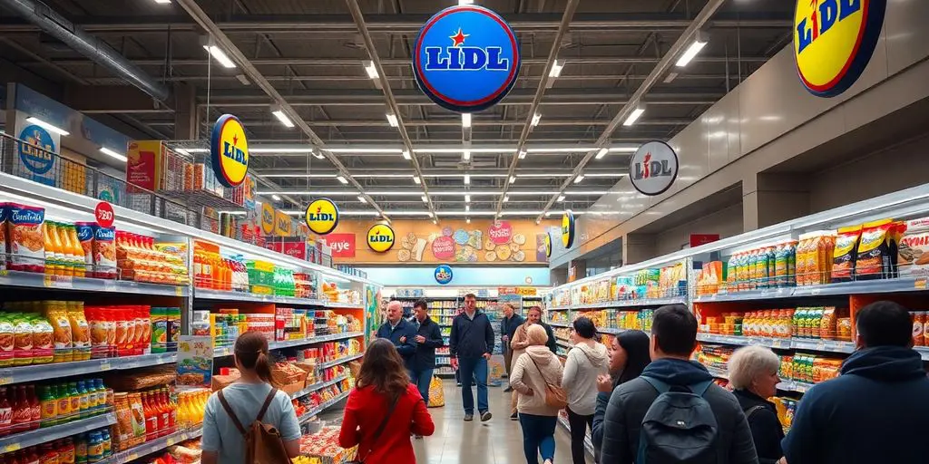 Magasin Lidl avec des produits à prix réduits
