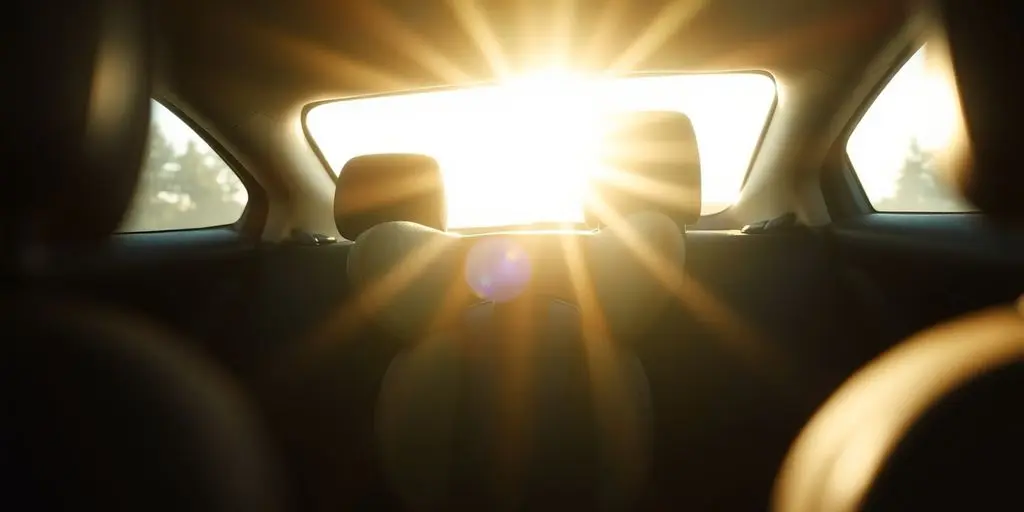 Intérieur voiture chaude, siège bébé vide