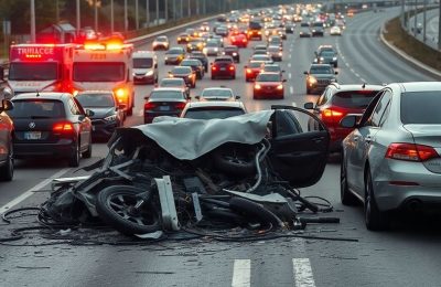 Accident de voiture sur l'autoroute A47