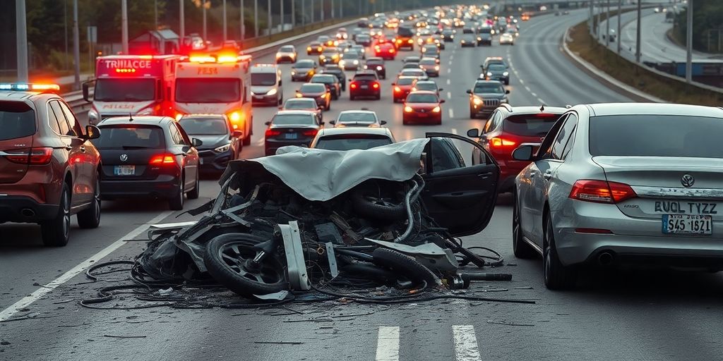 Accident de voiture sur l'autoroute A47
