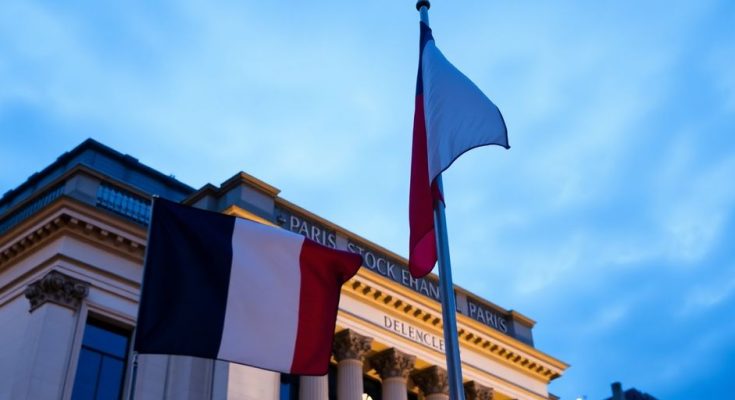 Bourse de Paris avec drapeau français