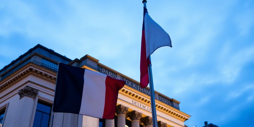 Bourse de Paris avec drapeau français