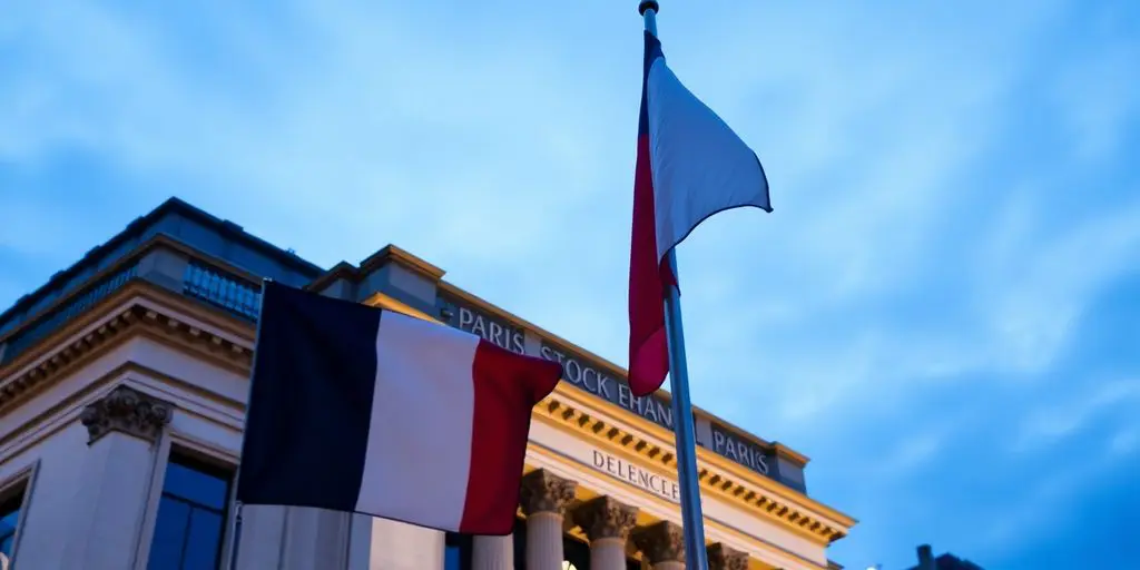 Bourse de Paris avec drapeau français