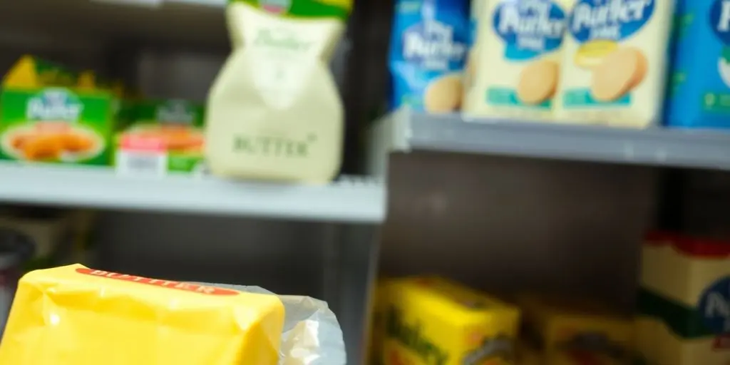 Paquet de beurre contaminé dans un supermarché Leclerc.