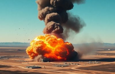 Explosion et fumée sur une installation militaire