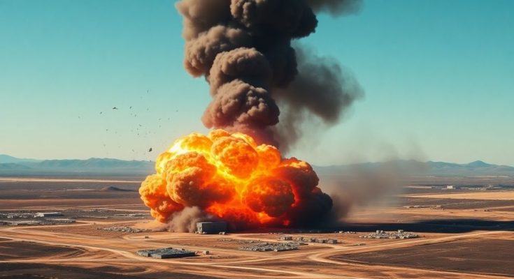 Explosion et fumée sur une installation militaire