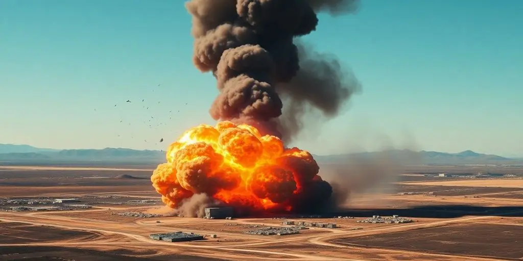 Explosion et fumée sur une installation militaire