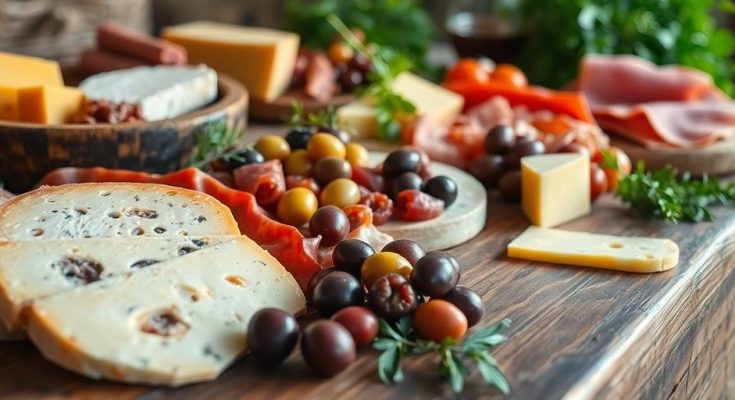 Plats drômois variés sur table rustique.