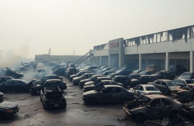 Voitures calcinées après un incendie à Aix-en-Provence