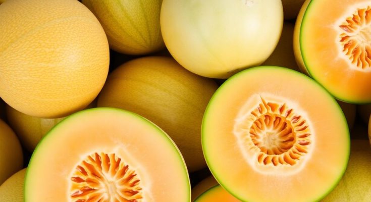 Melons entiers et coupés