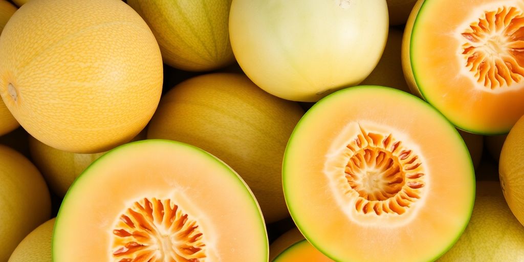 Melons entiers et coupés