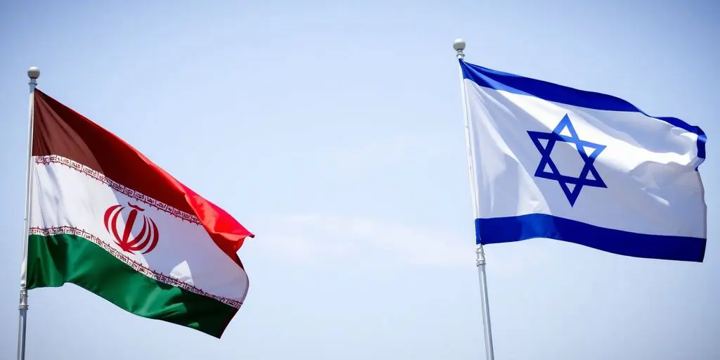 Drapeaux France, Iran, et Israël