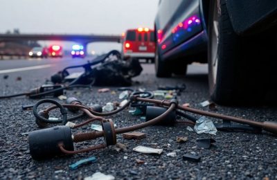 Voitures accidentées sur l'autoroute