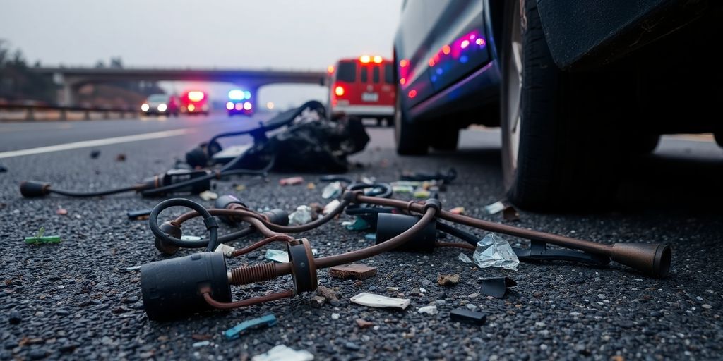 Voitures accidentées sur l'autoroute