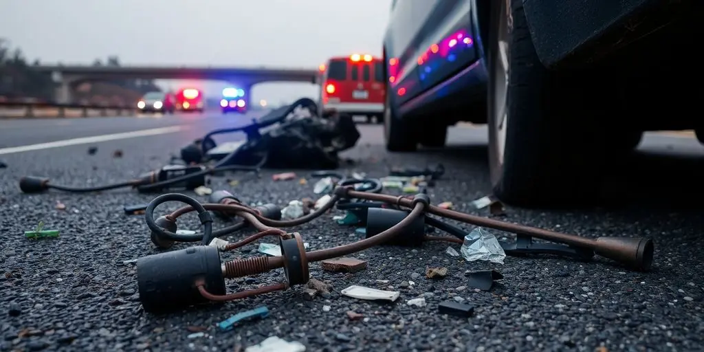 Voitures accidentées sur l'autoroute