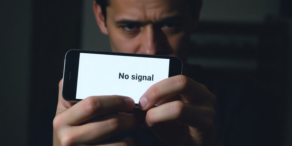 Personne frustrée regardant un téléphone déconnecté