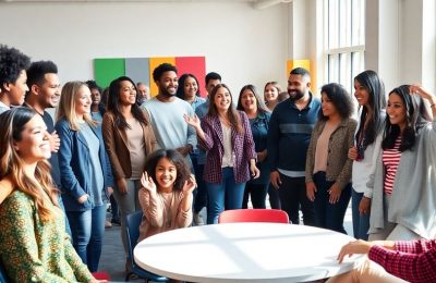 Jeunes souriants au Carrefour Jeunes