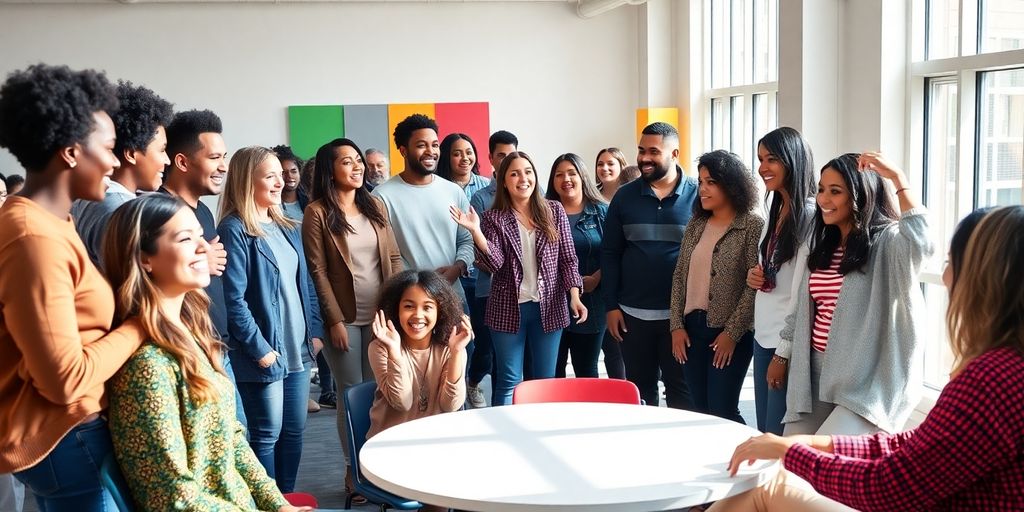 Jeunes souriants au Carrefour Jeunes