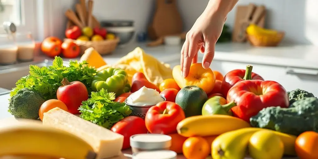 Aliments frais sur table de cuisine