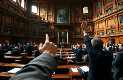 Députés votant à l'Assemblée Nationale