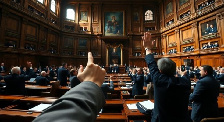 Députés votant à l'Assemblée Nationale