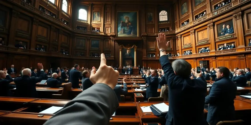 Députés votant à l'Assemblée Nationale