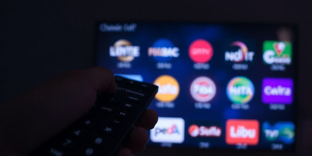 Télécommande, télévision, chiffres, changement, nuit, chaînes, TNT