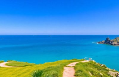 Paysage côtier breton, sentier écotouristique