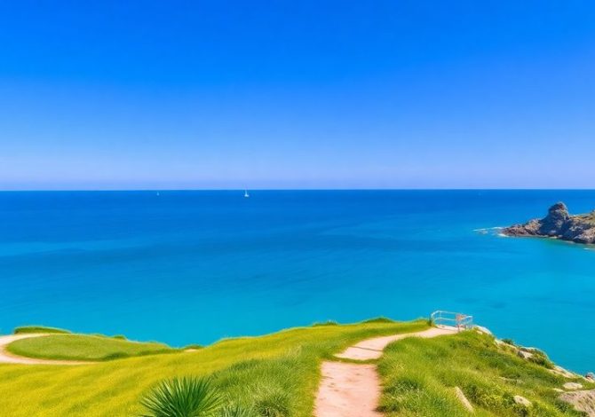 Paysage côtier breton, sentier écotouristique