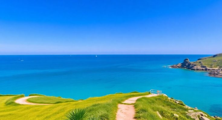 Paysage côtier breton, sentier écotouristique
