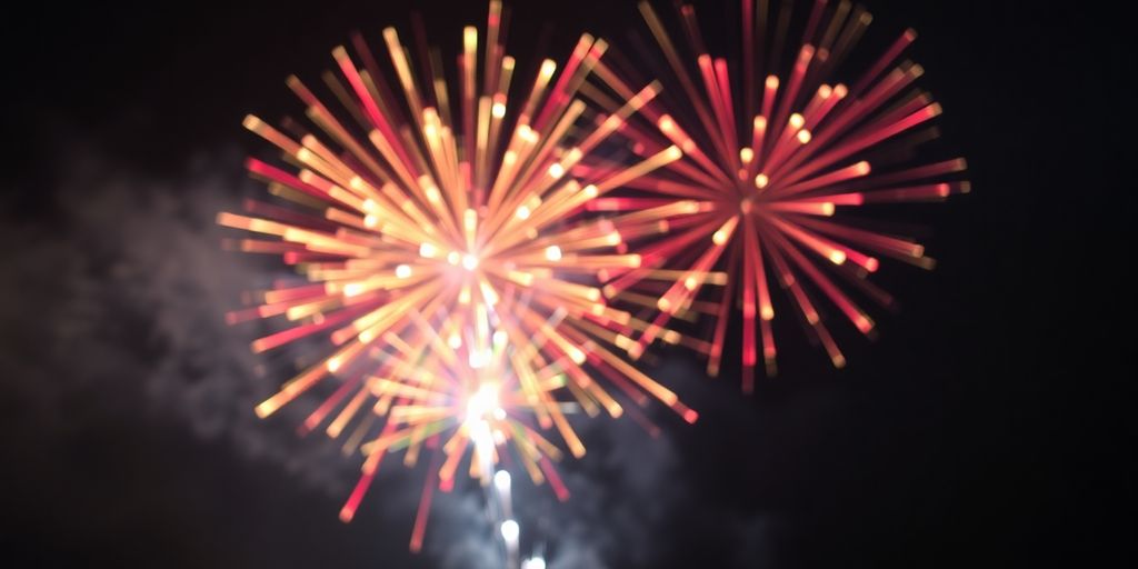 Feux d'artifice éclatants sur fond nocturne.