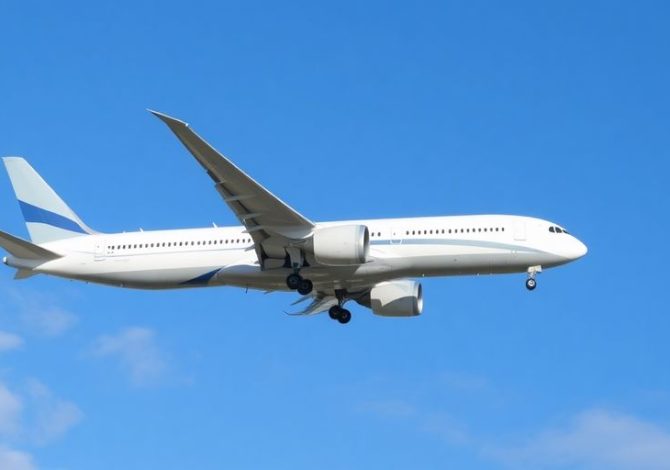 Avion Boeing 787 en vol, moteur coupé