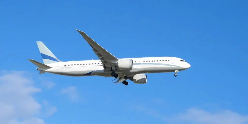 Avion Boeing 787 en vol, moteur coupé