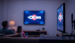 Antenne TNT, logo CNews, foule de téléspectateurs, écran télé