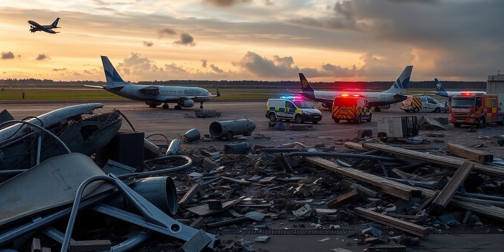 Dégâts tornade aéroport Tours