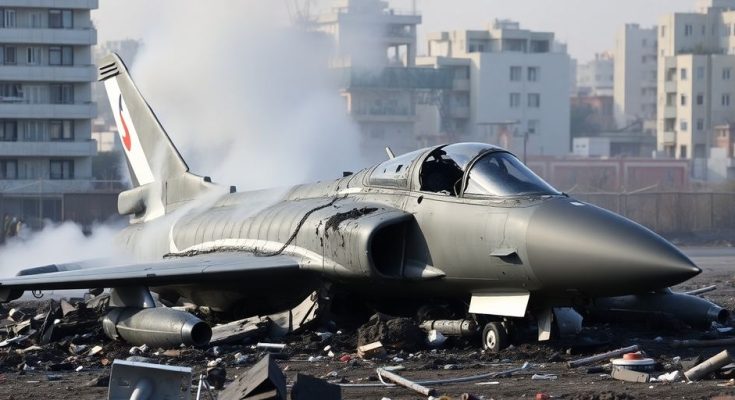 Un avion de chasse Mirage français écrasé.