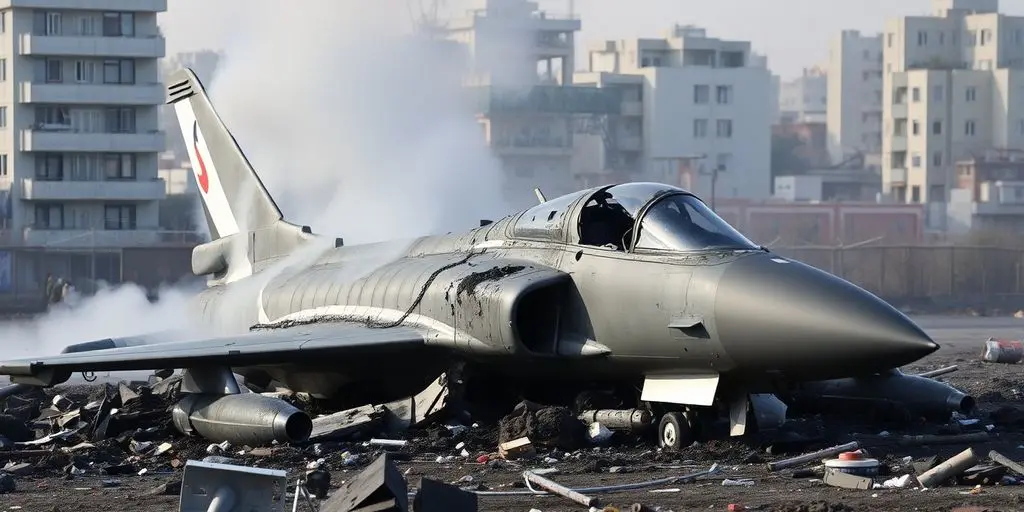 Un avion de chasse Mirage français écrasé.