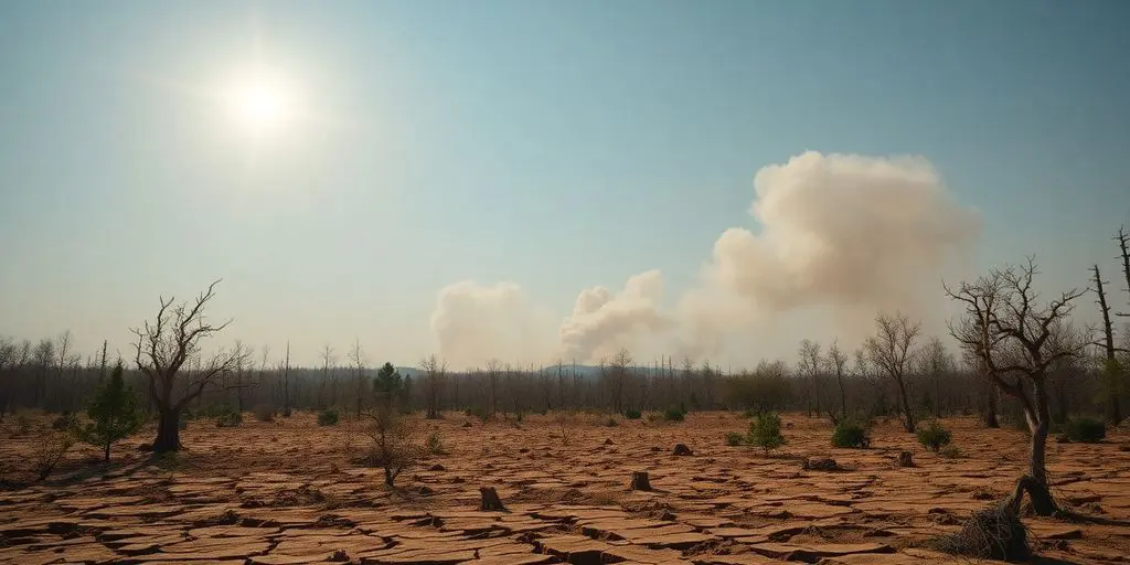 Feu de forêt et soleil de plomb en France.