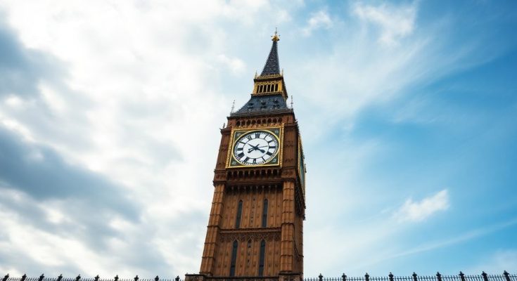 Le drapeau français flottant devant une horloge marquante.